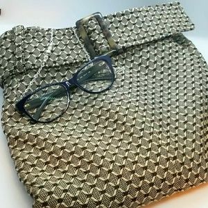 NWT Ann Taylor black & white belted skirt